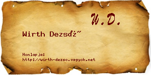 Wirth Dezső névjegykártya