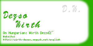 dezso wirth business card